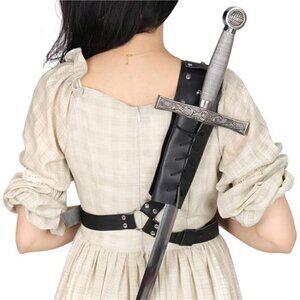 Medieval Sword Back Holster Cosplay Sword Belt Frog Adjustable Sword Back Holder